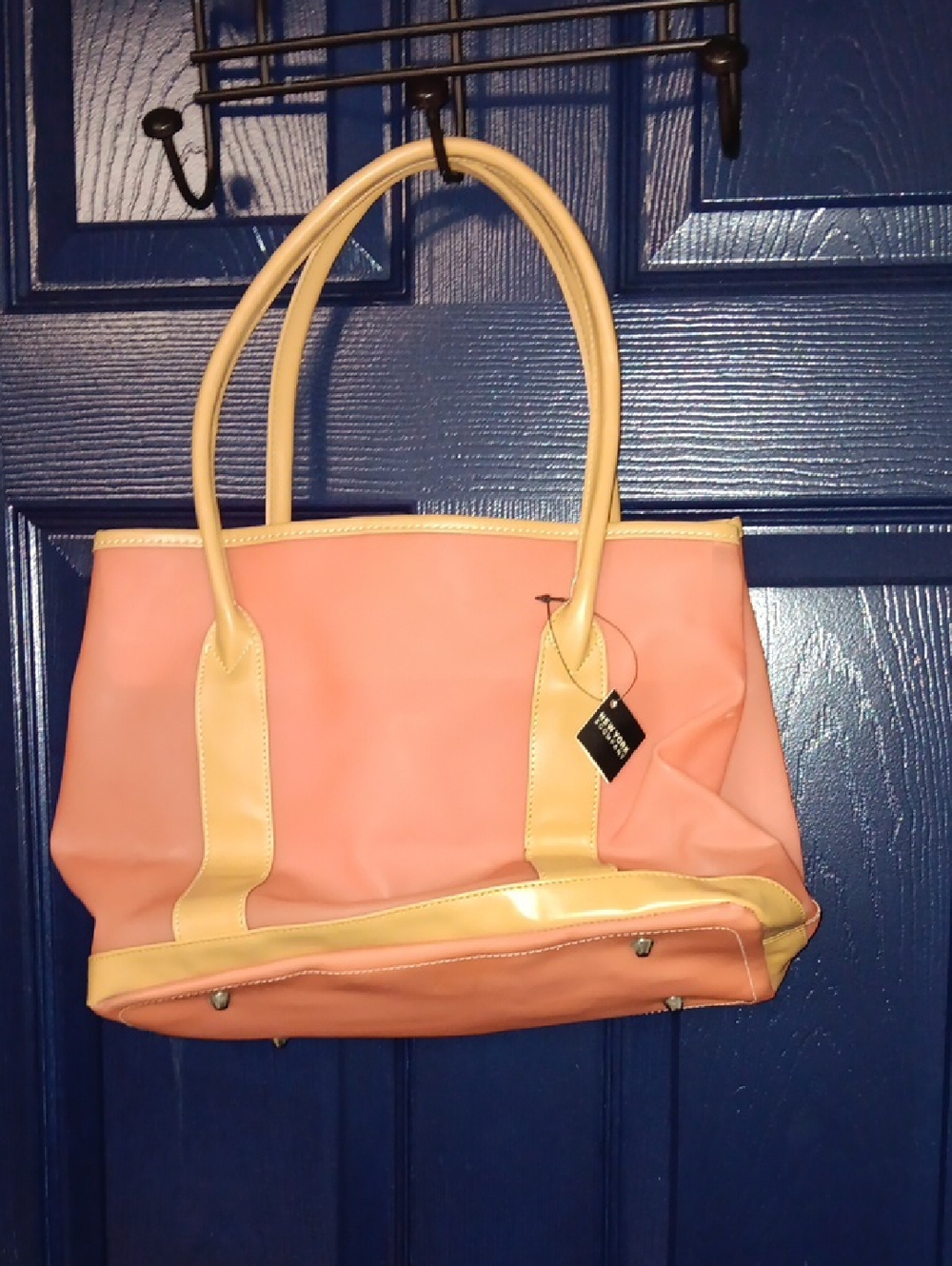 New York & Company Peach and Cream Tote